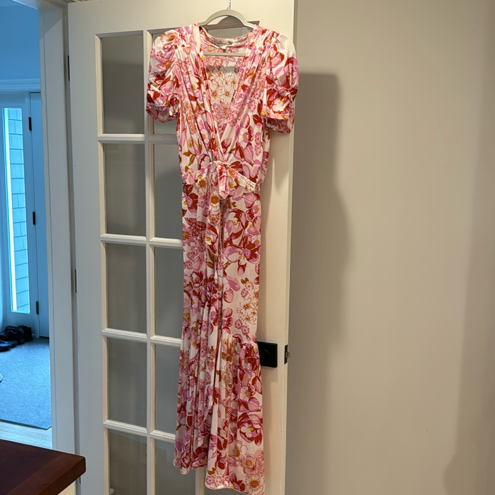 Poupette St.Barth Baba Floral Wrap Midi Dress, small